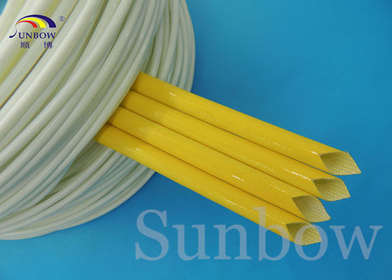 China Desgaste la fibra de vidrio saturada resistente que envuelve, manga del silicón del cable de la prueba de calor proveedor
