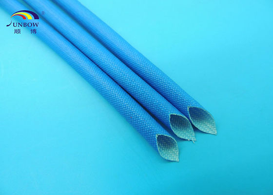 China manga trenzada suave coloreada 1.2KV de la fibra de vidrio con la resina del silicio respetuosa del medio ambiente e incombustible proveedor