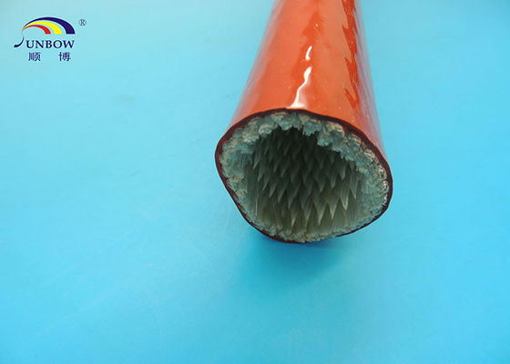 China Resina de silicón revestida de la fibra de vidrio del calor de la resistencia de fuego rojo del moho que envuelve para la protección del cable proveedor